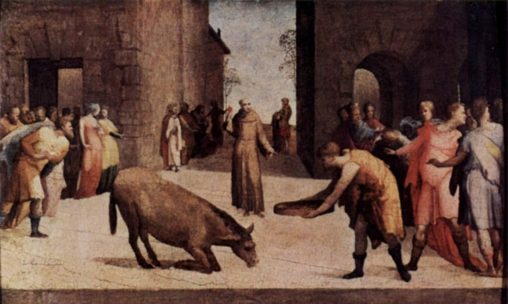 Saint Antony preaching to animals